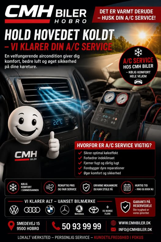 Oscar Biludlejning Hobro tilbyder A/C-service til sommerens varme dage