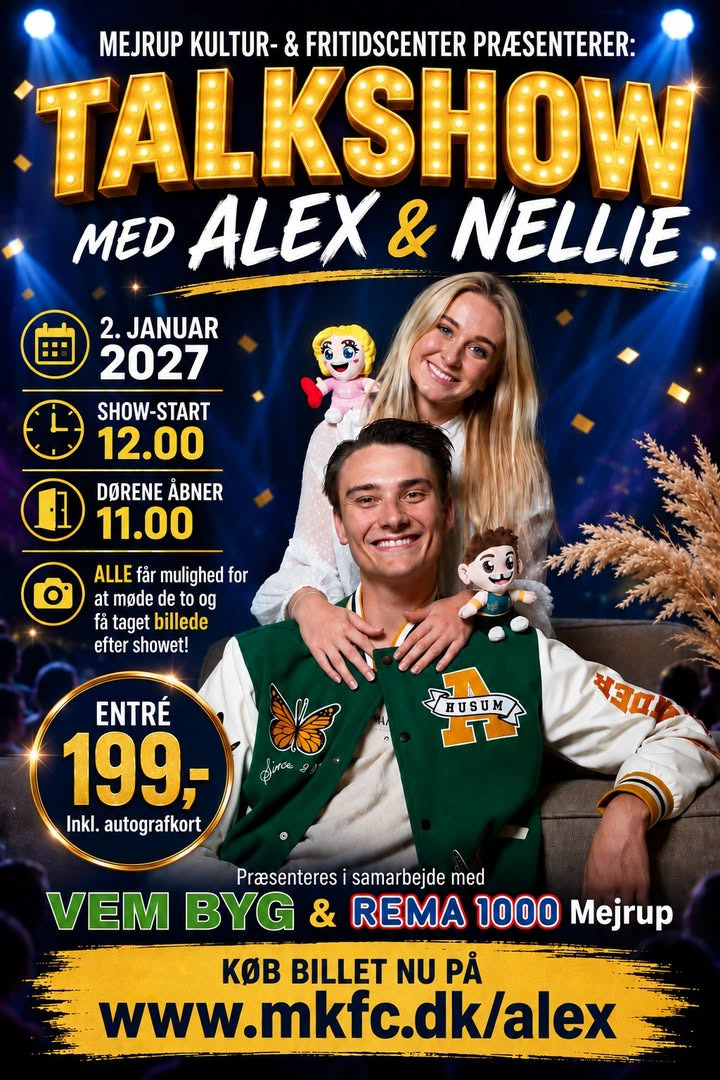 Mejrup Kultur- og Fritidscenter inviterer til talkshow med Alex & Nellie