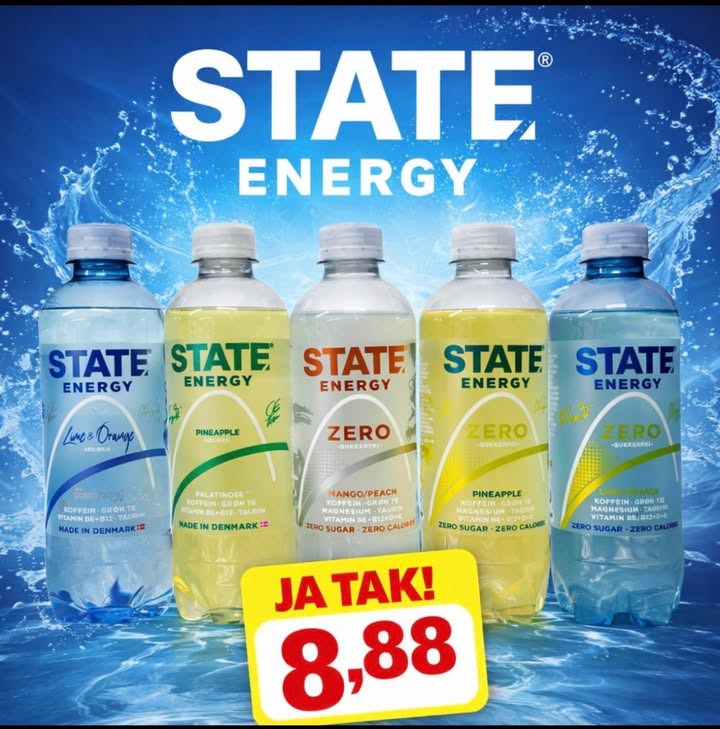 Meny Hobro tilbyder energidrik State til skarp pris