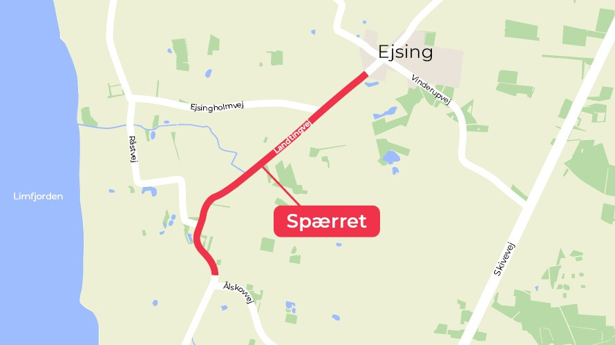 Landtingvej spærres i dagtimerne fra 3. til 6. november på grund af vejudvidelse