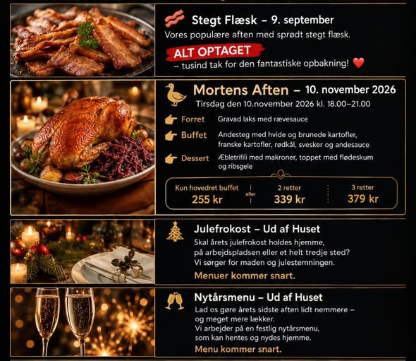 Cafe No. 19 Skanderborg Golfklub åbner for booking af Mortens Aften
