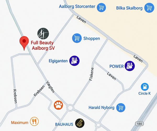 Full Beauty Aalborg byder velkommen i klinikken i City Syd med gratis parkering