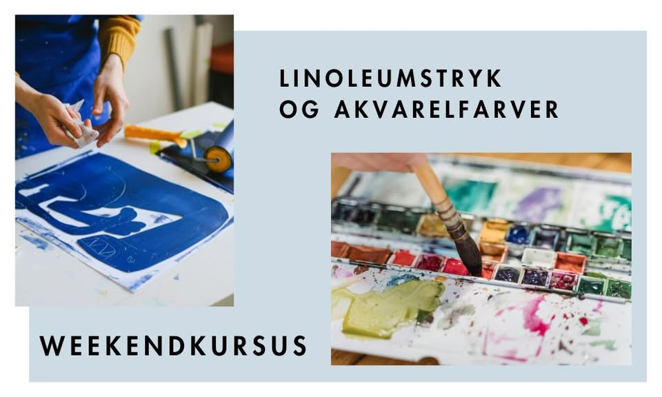 Weekendkursus: Linoleumstryk og akvarelfarver på Skive Kunstmuseum