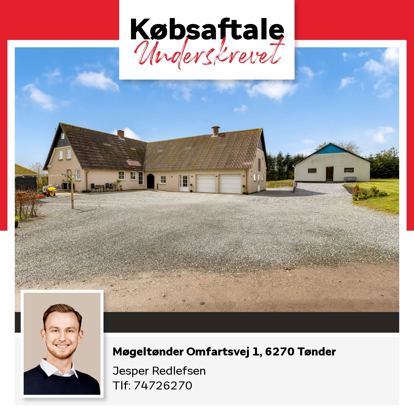Home Tønder: Købsaftale for Møgeltønder Omfartsvej 1 underskrevet