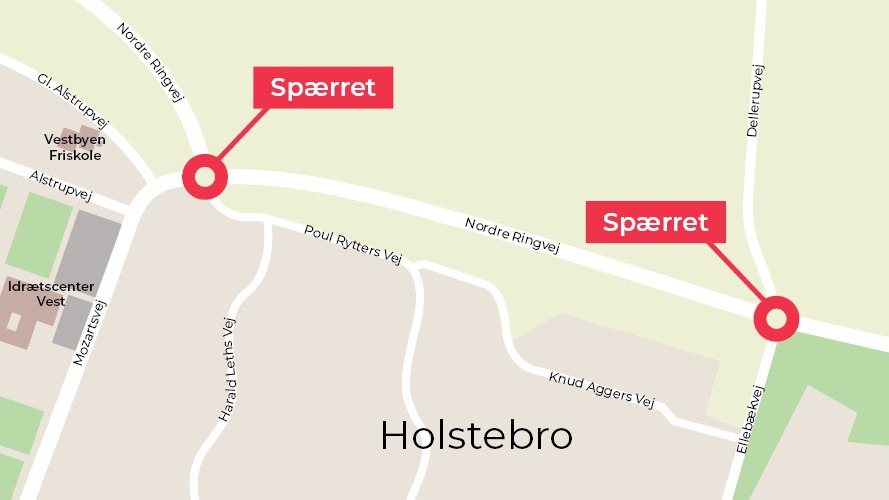 Nye slidlag på rundkørsler ved Nordre Ringvej giver aften- og natspærringer i uge 33