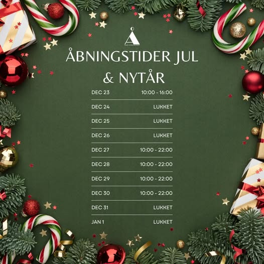 Café Å annoncerer juleåbningstider og ønsker glædelig jul