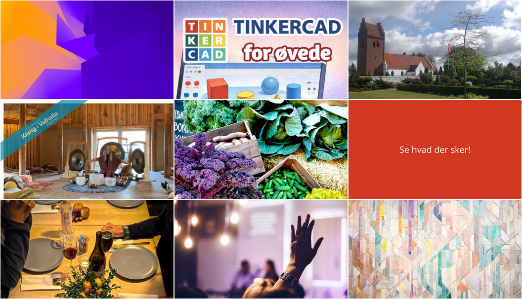 Spændende begivenheder i Græsted: Fællesspisning, klangoplevelser og kreative workshops