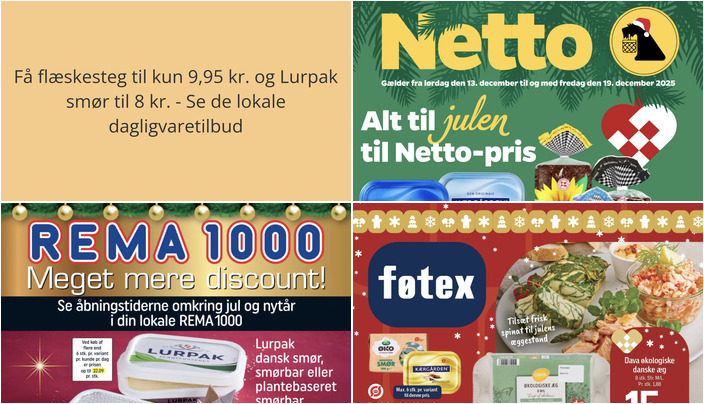 Få flæskesteg til kun 9,95 kr. og Lurpak smør til 8 kr. - Se de lokale dagligvaretilbud