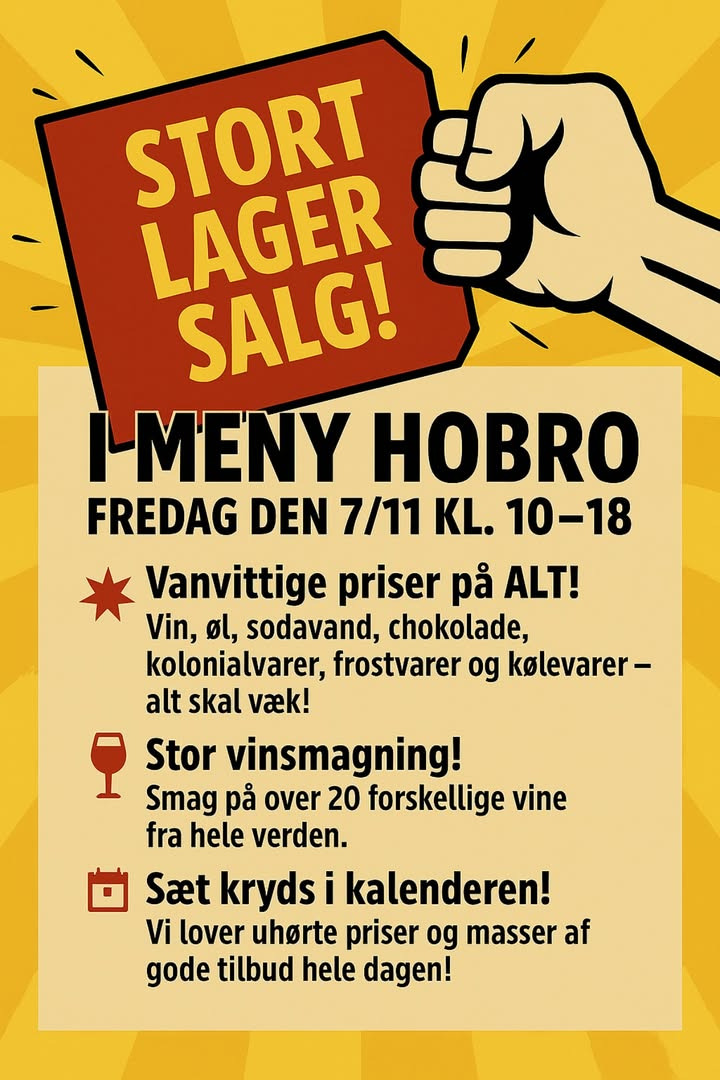 Meny Hobro lancerer konkurrence i forbindelse med lagersalg på fredag