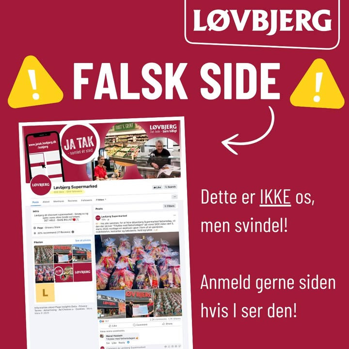 Løvbjerg Frederikshavn advarer mod falske sider på Facebook