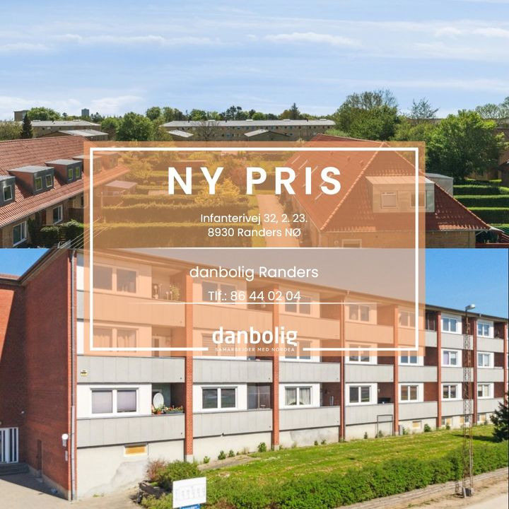 Danbolig Randers præsenterer nedsat pris på velbeliggende ejerlejlighed i Randers NØ