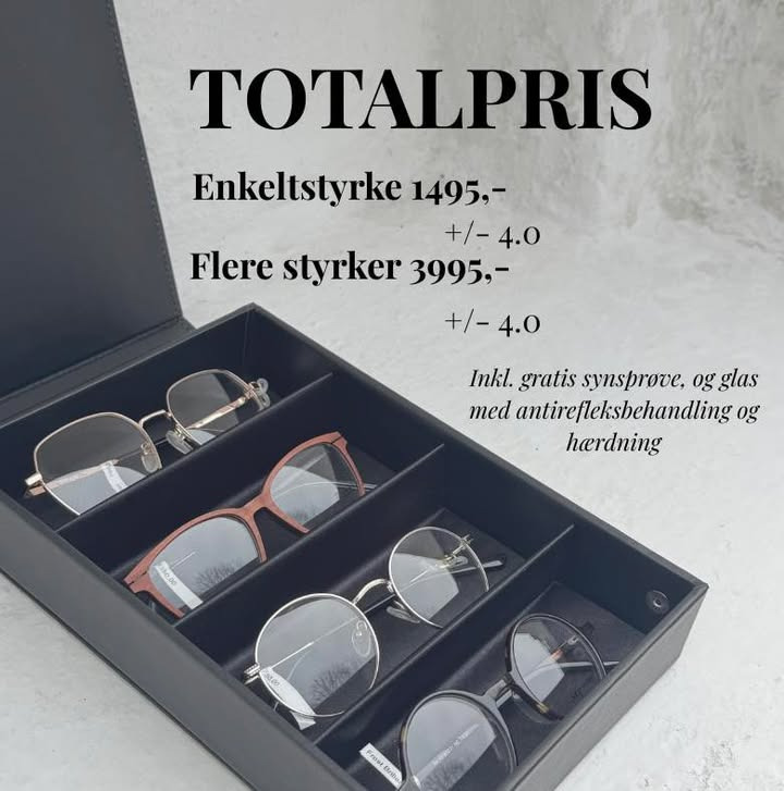 Frost Optik tilbyder kvalitetsbriller til faste priser inklusiv synsprøve