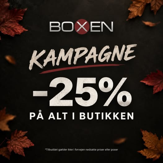 BOXEN forlænger kampagnen med 25% på alt i butikken i uge 43