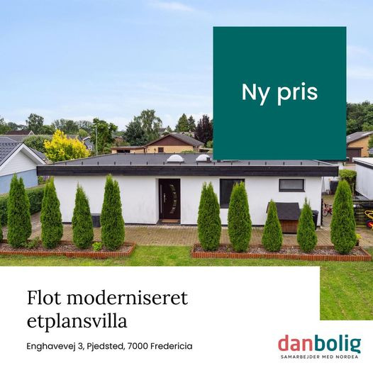 Danbolig Fredericia inviterer til åbent hus i moderniseret villa med ny pris i Pjedsted
