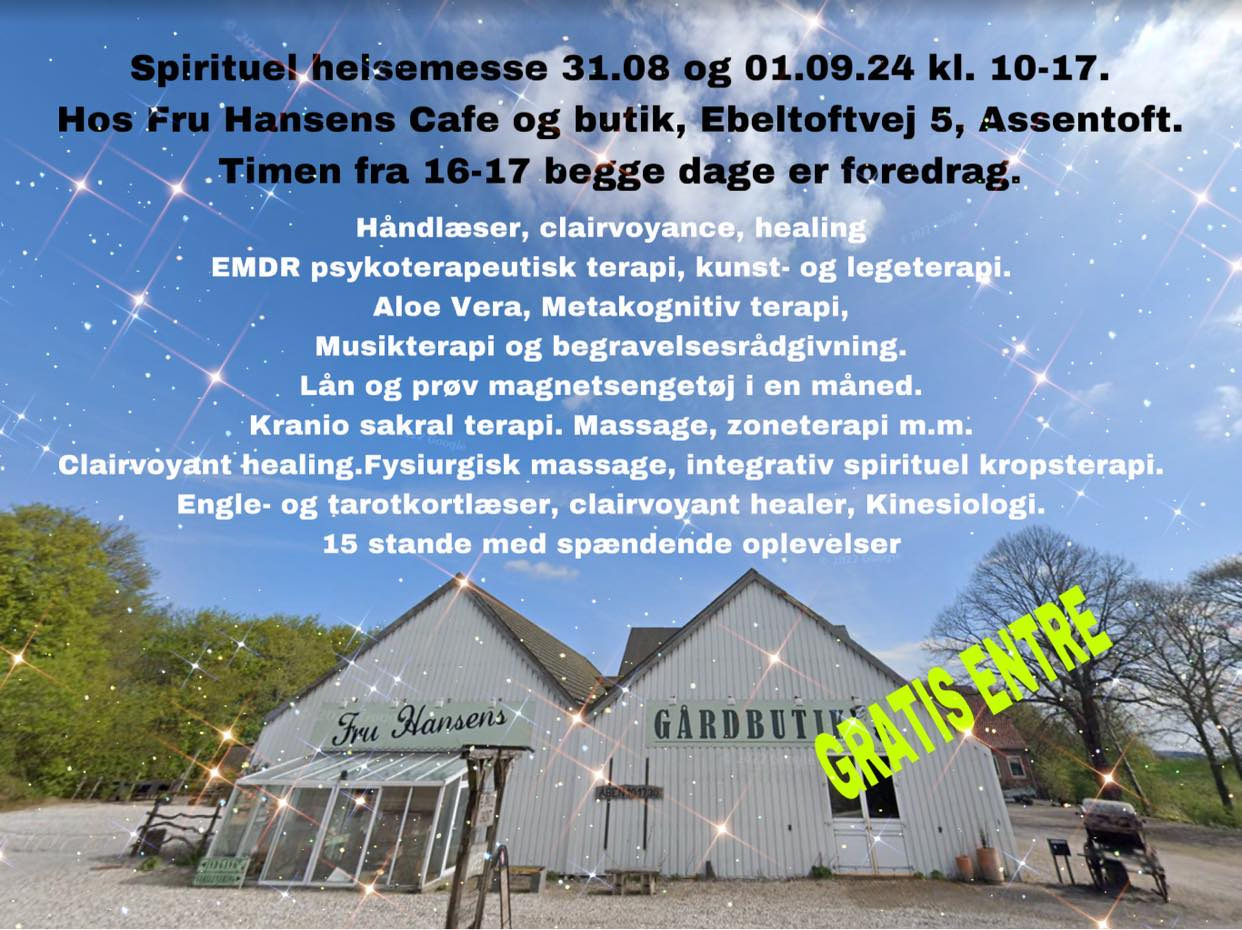 Kom til spændende spirituel helsemesse med foredrag hos Fru Hansens i weekenden 