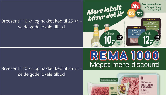 Breezer til 10 kr. og hakket kød til 25 kr. - se de gode lokale tilbud