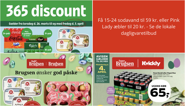 Få 15-24 sodavand til 59 kr. eller Pink Lady æbler til 20 kr. - Se de lokale dagligvaretilbud