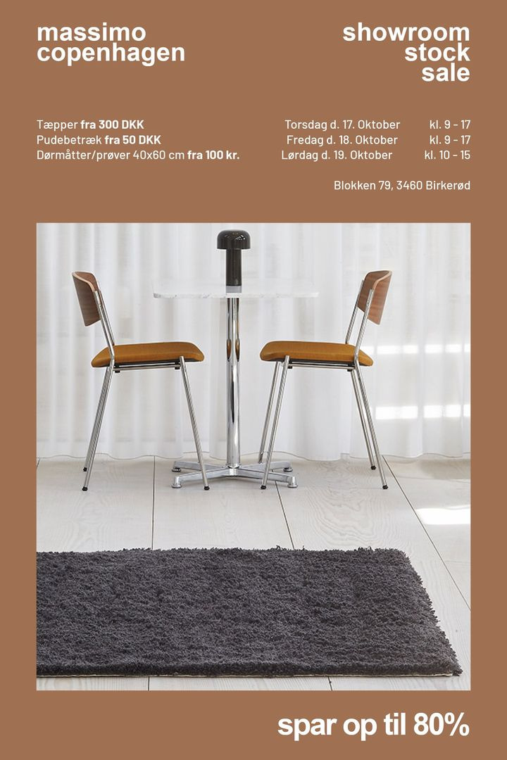 Stort lagersalg i Birkerød: Spar op til 80% hos Massimo Copenhagen med Lagersalg.com