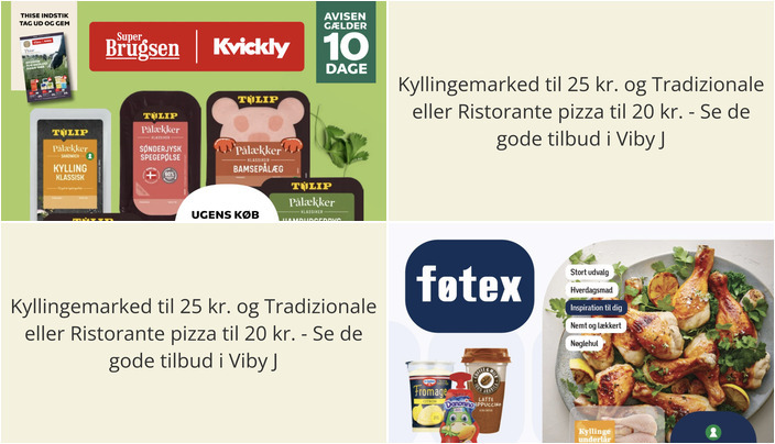 Kyllingemarked til 25 kr. og Tradizionale eller Ristorante pizza til 20 kr. - Se de gode tilbud i Viby J