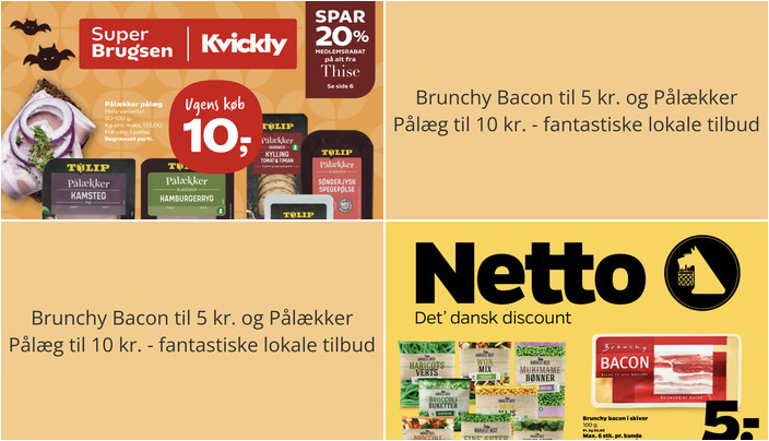 Brunchy Bacon til 5 kr. og Pålækker Pålæg til 10 kr. - fantastiske lokale tilbud