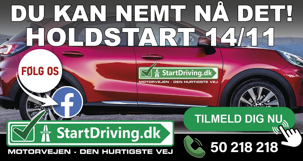 StartDriving.dk - Hosbonds Køreskole: Tag kørekort inden jul med holdstart i november