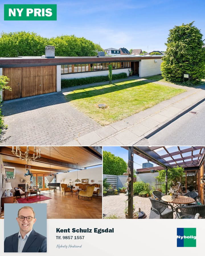 Nybolig Hadsund præsenterer villa med sjæl i Hadsund: Ny pris og rummelige omgivelser