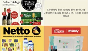 Carlsberg eller Tuborg øl til 89 kr. og 3-Stjernet pålæg til kun 9 kr. - se de lokale tilbud
