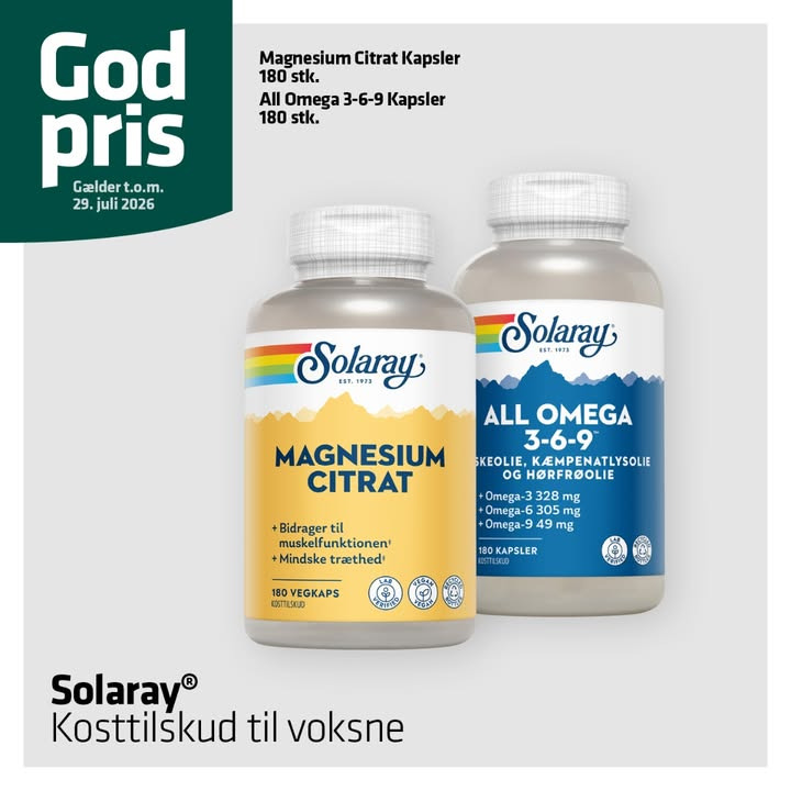 Herning Løve Apotek har god pris på Solaray kosttilskud