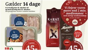 Veronia Appassimento vin til 39 kr. og Irma danske vildmose kartofler for 16 kr. i DagliBrugsen