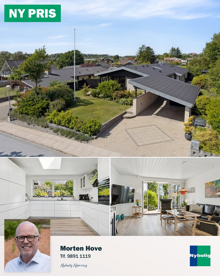 Nybolig Hjørring annoncerer prisnedsættelse på villa med udsigt