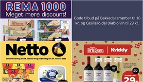Gode tilbud på Bakkedal smørbar til 10 kr. og Casillero del Diablo vin til 29 kr.