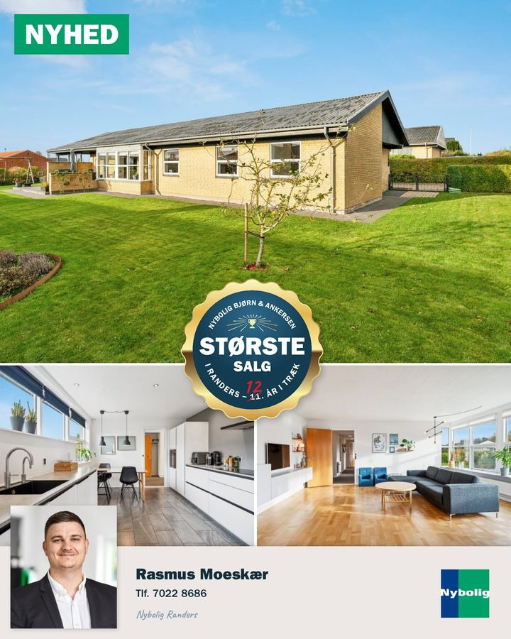 Skøn etplansvilla til salg i Randers SØ hos Nybolig Bjørn & Ankersen