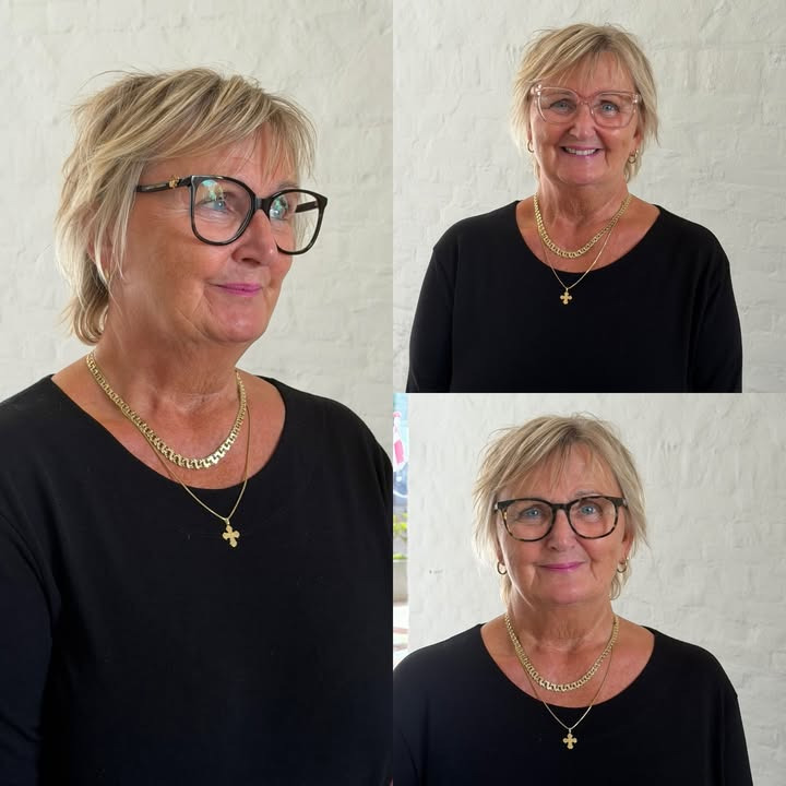 Byens optik viser tre briller til Mona