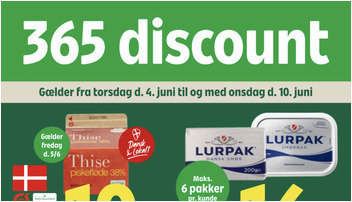 Gode tilbud hos Coop365: Thise økologisk piskefløde til 10 kr. og Lurpak smør til 14 kr.