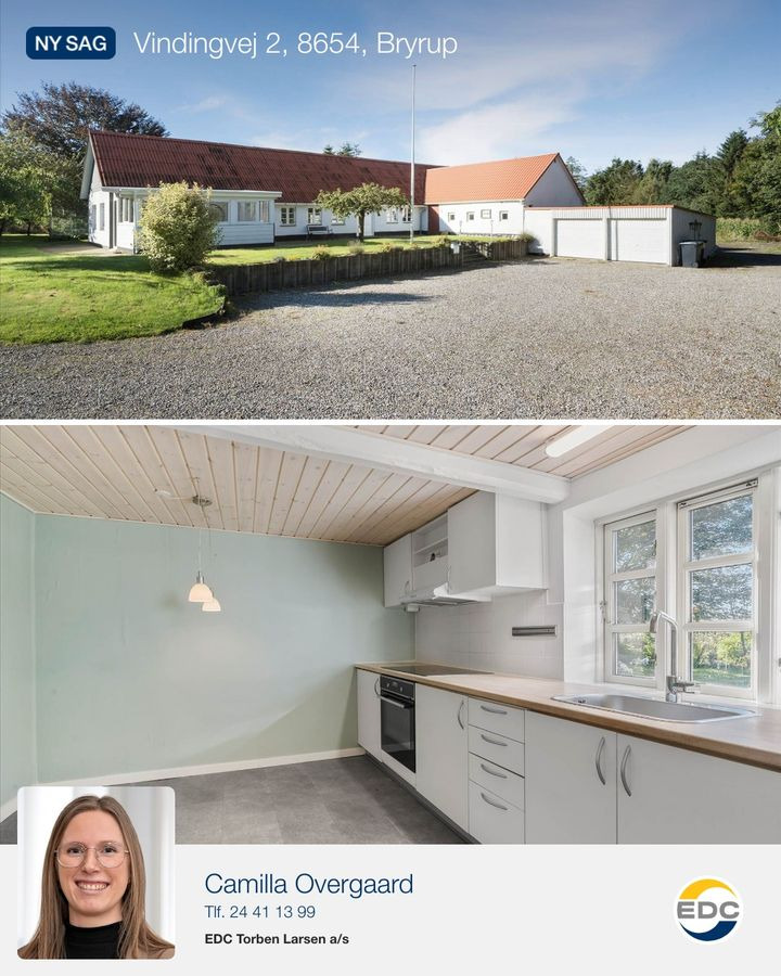 Nye muligheder hos EDC Torben Larsen: Landlig idyl ved byens kant på Vindingvej 2, Bryrup