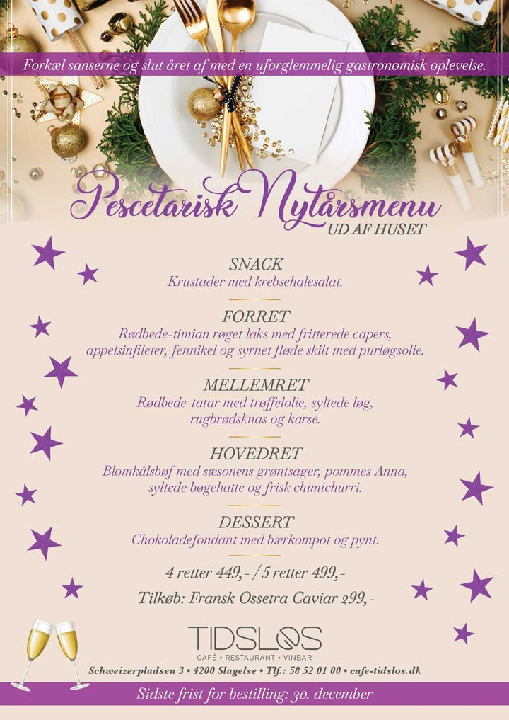 Nytårsaften med smag og elegance hos Café Tidslös 2025
