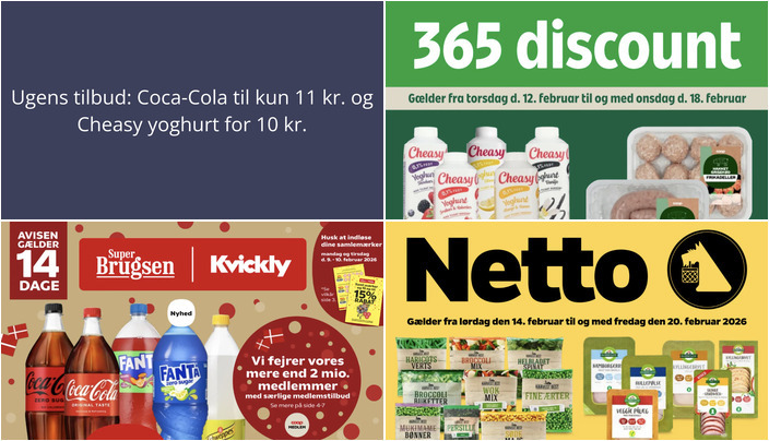 Ugens tilbud: Coca-Cola til kun 11 kr. og Cheasy yoghurt for 10 kr.