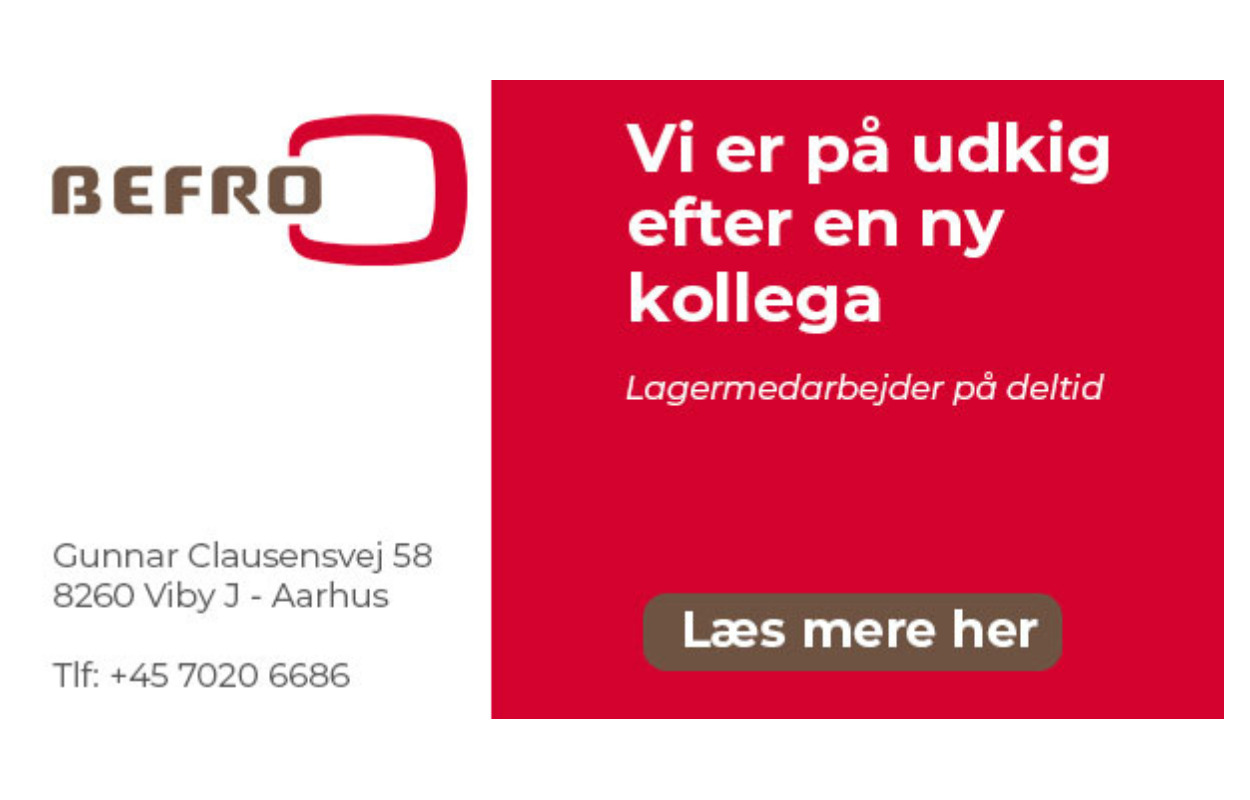 Lagermedarbejder søges til Befro Invest ApS i Viby J 