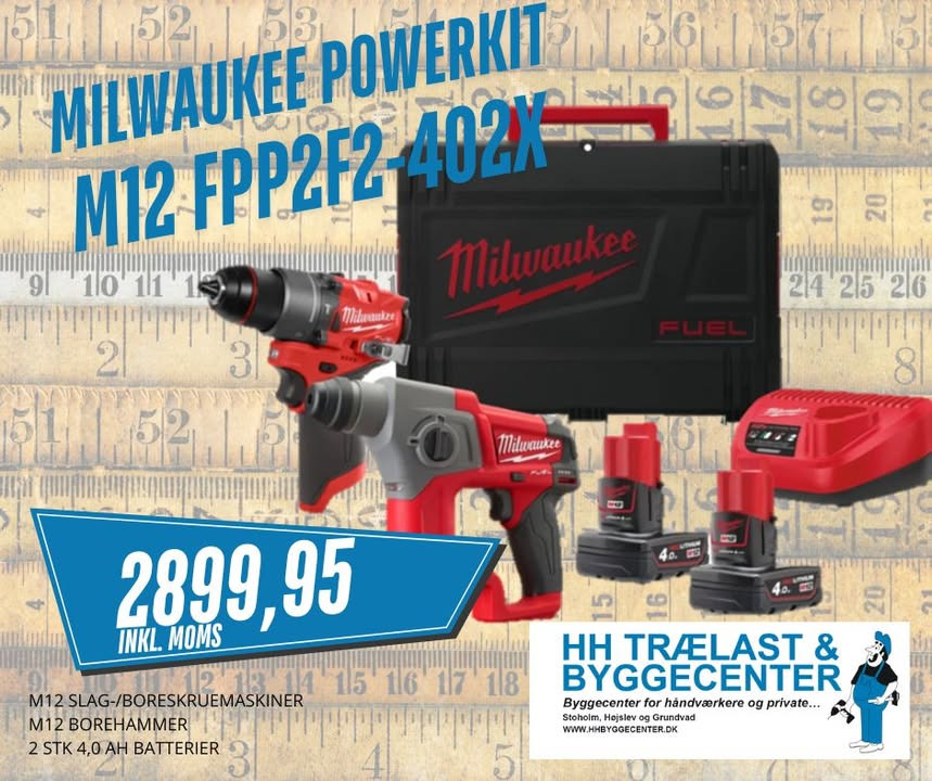 HH Trælast & Byggecenter A/S præsenterer Milwaukee M12 powerpack: Maksimal kraft i kompakt format