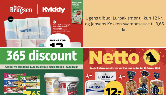 Ugens tilbud: Lurpak smør til kun 12 kr. og Jensens Køkken svampesauce til 3,65 kr.