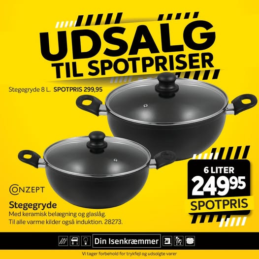 Fredericia Isenkram præsenterer Conzept stegegryde med tilbud til 31. august 2025