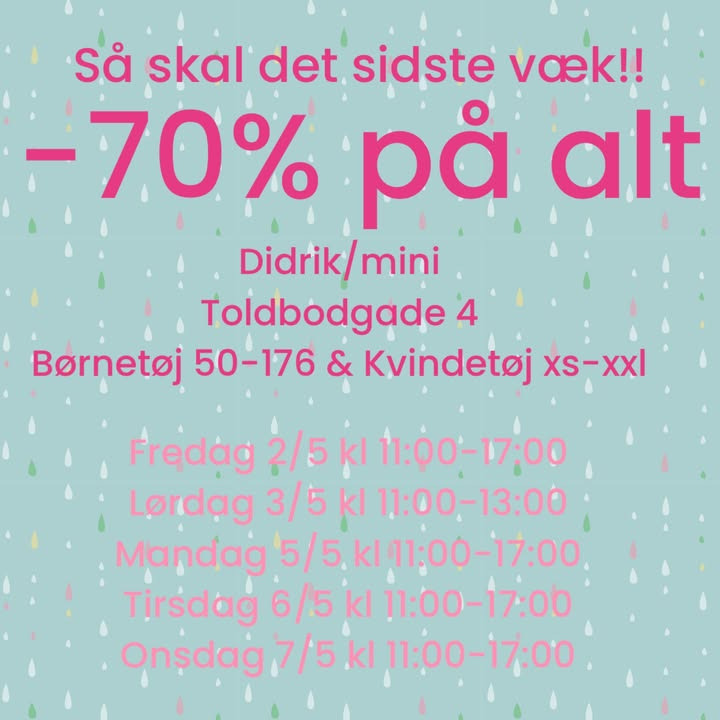 Didrik inviterer til lagersalg med store besparelser og inventar til afhentning