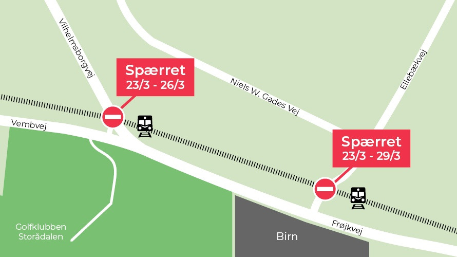 Sporfornyelse ved Holstebro medfører midlertidige vejafspærringer i slutningen af marts