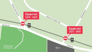 Sporfornyelse ved Holstebro medfører midlertidige vejafspærringer i slutningen af marts