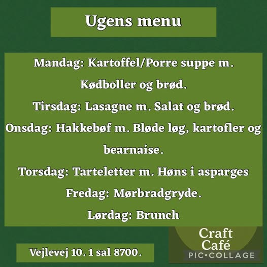 Craft Café Horsens præsenterer ugens menu og fristelser