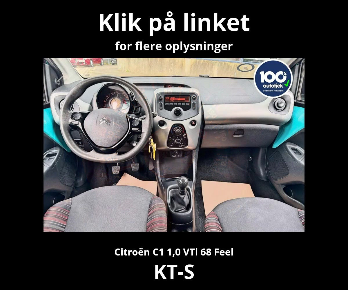 Pendlerliv gjort nemmere med Citroën C1 til 59.900 kr. hos KT-S
