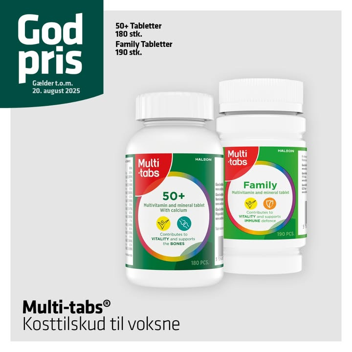 Vejlby Apotek tilbyder gode priser på Multi-tabs kosttilskud