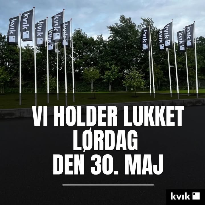 KVIK KØKKENCENTER HERNING holder lukket lørdag 30. maj