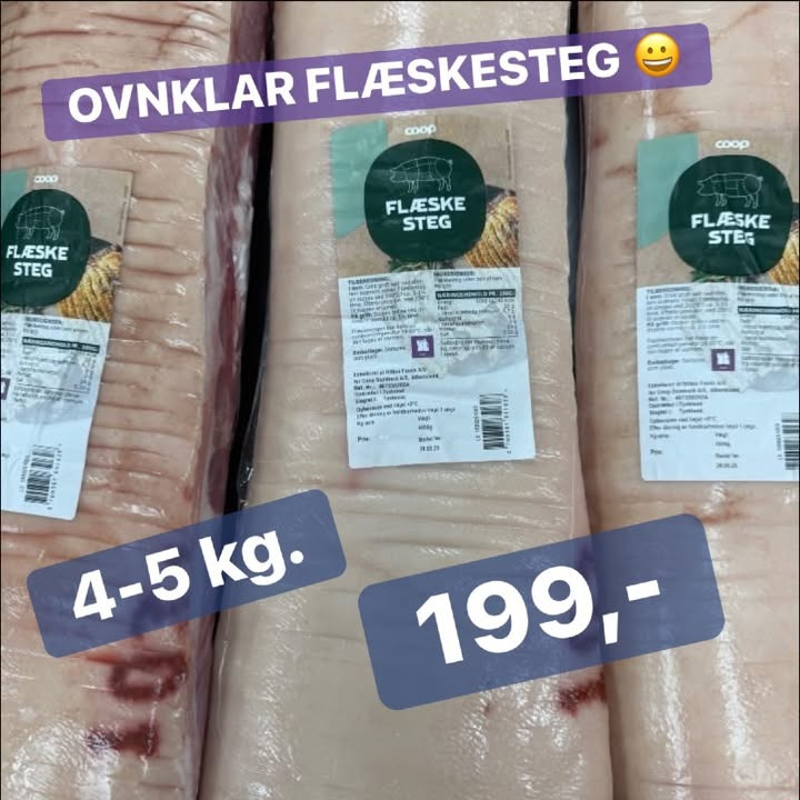 Superbrugsen Dronninglund tilbyder ovnklar flæskesteg til lavpris i weekenden
