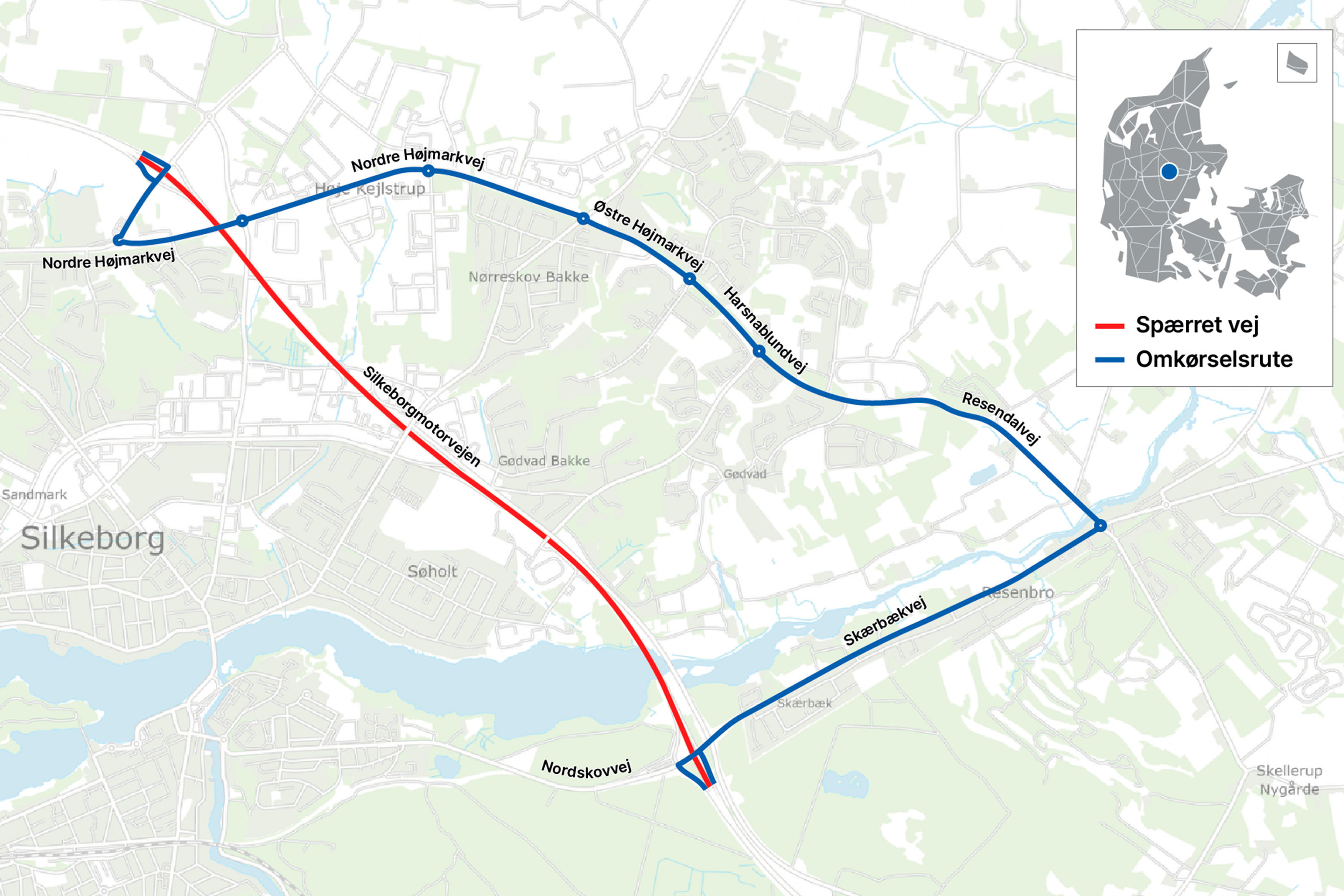 Silkeborgtunnelen helt lukket torsdag formiddag den 26. september